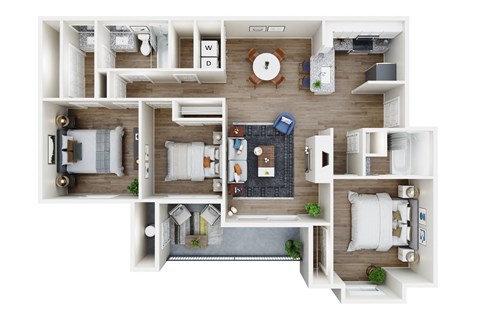 bedroom floor plan an in 3d